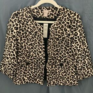 Chico’s: Modern Jacquard Animal (cheetah) Print Jacket/Blazer: 1 (US Size 8/10)